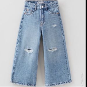 BRAND NEW Zara kids blue extreme wide leg jeans